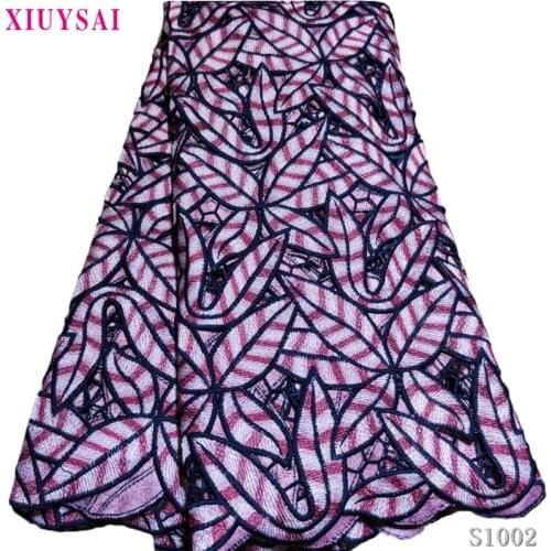 Newest African Guipure Lace Fabric 2020 High Quality French Nigerian Net Lace Fabric Apply to Party Dress Blue SL339