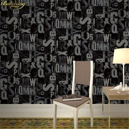 Beibehang papel de parede 3D Vintage English letter wallpaper for walls 3 d wall papers home decor living room Home Decoration