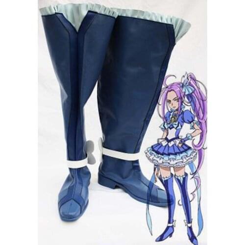 Pretty Cure 5 Siren Kurokawa Ellen Blue Cosplay Boots Shoes Anime Party Cosplay Boots Custom Made for Adult Women Shoes