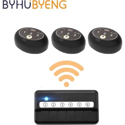 BYHUBYENG Office Wireless Number Display Calling System Call Oproepsysteem Pager Sistema De Chamadas Panic Button Botoeira