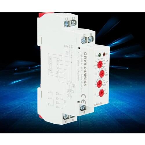 Voltage Monitoring Relay GRV8-04 3-Phase Voltage Control Relay Phase Sequence Phase Failure Protection M265