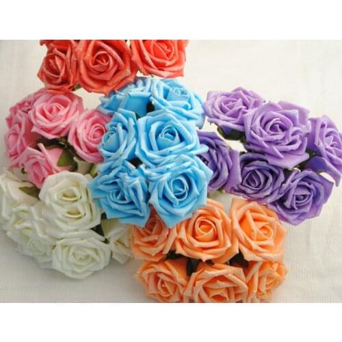 Hand Made DIY Small Wedding Bouquet Scrapbooking Foam Flowers Mini artificial Rose Flower Decor Free Shipping