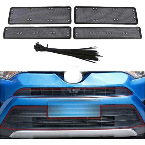 For Toyota RAV4 2016 2017 2018 Car Insect Screening Mesh Front Grille Insert Net Accessories 4PCS/set