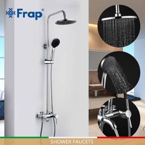 FRAP shower faucets bathroom shower faucet rain shower panel bath faucet tap bathroom waterfall shower head set mixer