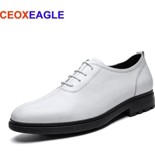 New Luxury Brand Genuine Leather Fashion Men Business Dress Lace Up Black Shoe Oxford Breathable Formal Wedding Man Office Shoes