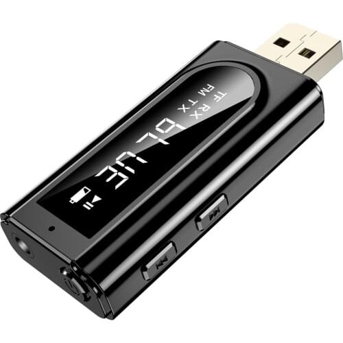 Adapter Bluetooth 5.0 Transmitter Receiver TF Card AUX USB FM EDR Adapter for Cell Phone TV PC Headphones Home Stereo Car