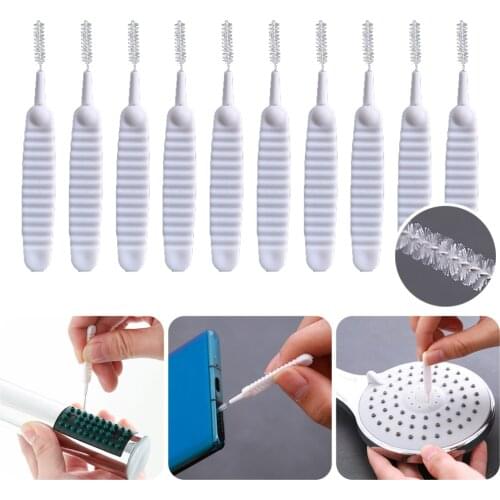 10pcs Nylon Cleaning Brush Nozzle Cleaning Brush Anti-Clogging Gap Hole Seam Cleaning Brush for Small Holes Larger than 0.7mm