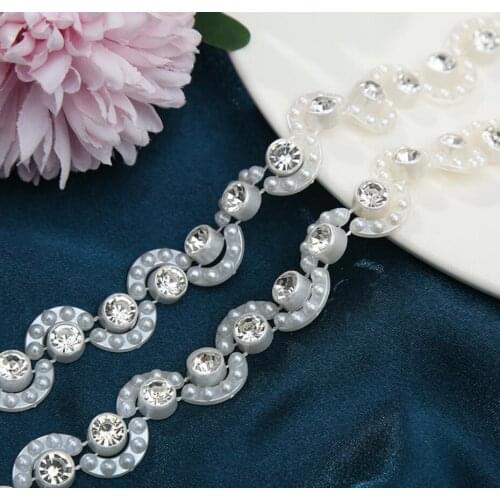 10Yard ABS Pearl Wave Rhinestone Bead String Chain Door Curtain Wedding Party Christmas Holiday Venue Home Hotel Decoration
