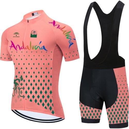2021 Team Andalucia Cycling Clothing Summer Bike Jersey 20D GEL Pad Mens Ropa Ciclismo Bicycle Tops Shorts Ropa Ciclismo Outdoor