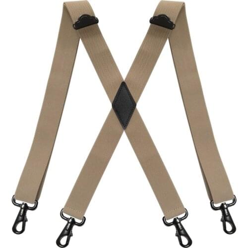 2021 Men Leather 4 Clip Elastic Braces Wedding Shirt Stay Locking Clamps Trousers Suspenders Adjustable Strap Garter Holder Belt
