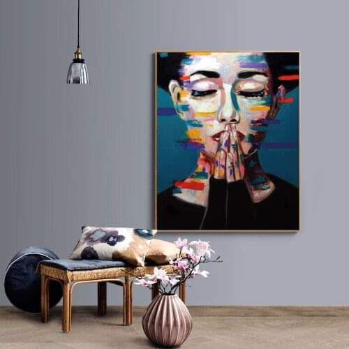 Abstract Prayer Girl Art Oil Paintings Print On Canvas Art Posters And Prints Wall Art Pictures for Living Room Home Decoration