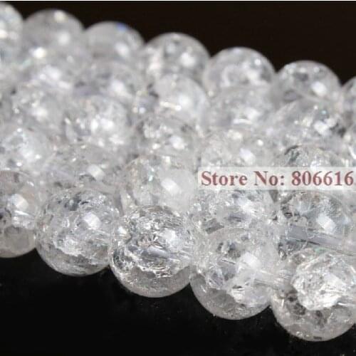 8MM 96PCS Natural Frizzling Rock Crystal Quartz Loose Strand Stone Jewelry Beads