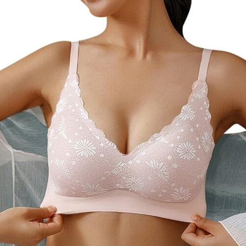 Bra Without Frame Seamless Lace Bras For Women Sports Hot Wire Free Female Floral Breathable Underwear Bralette Running Brassire