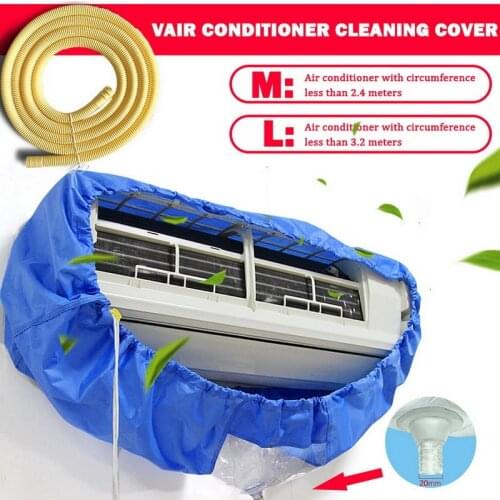 Air Conditioner Cover Washing Wall Mounted Air Conditioning Cleaning Protective Dust Cover Cleaner Bags Tightening belt