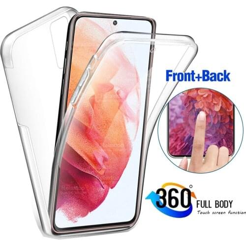 For Samsung Galaxy S21 360 Full Body Case for Samsung Galaxy S21 Plus S21 Ultra 5G Double Sided Silicone TPU Transparent coques