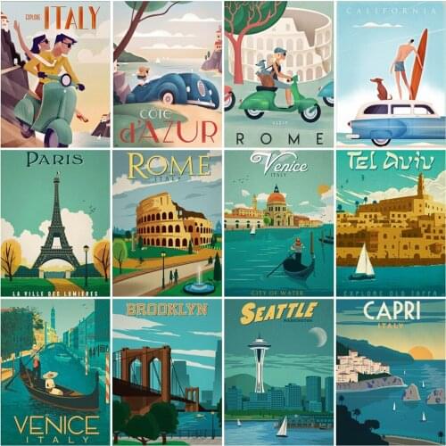 EverShine Diamond Mosaic Landscape Picture Of Rhinestones Full Drill Square Diamond Embroidery City Paintings Paris Wall Art