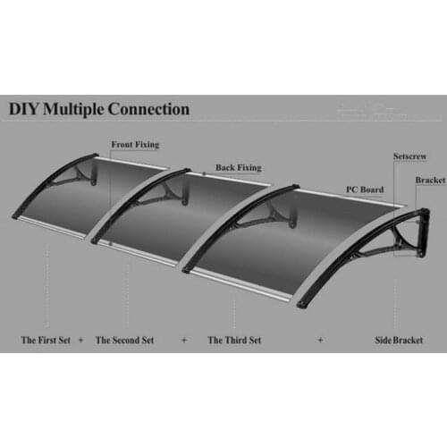 DS100300-P,100x300cm.depth 100cm, width 300cm.polycarbonate solid sheets door canopy awnings,plastic bracket window door canopy