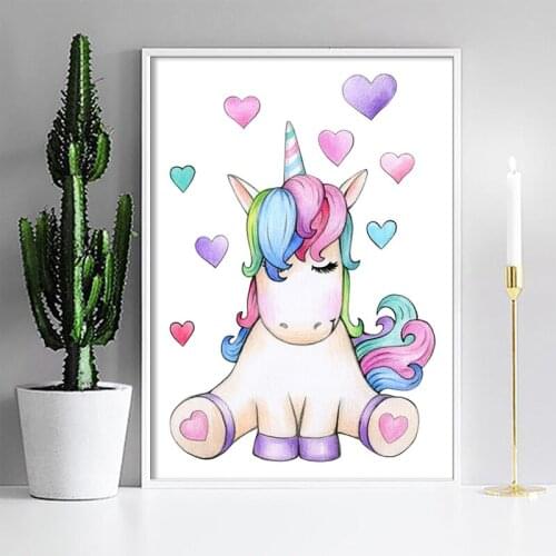 HD Prints Canvas Modern Pictures Animal Unicorn Nordic Style Wall Art Painting Home Decoration Modular Poster For Living Room