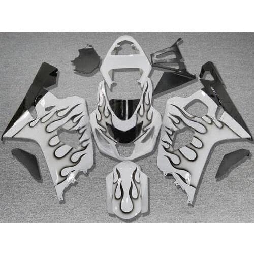Abs gsxr600 Fairing kit For Suzuki 750 2004 2005 04 05 Motorcycle Racing fairings White balck flames m38