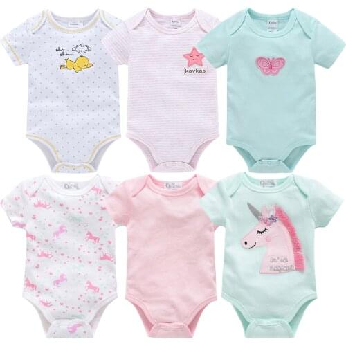Summer Newborn Baby Girls Rompers 100% Cotton Infant Body Short Sleeve Baby Jumpsuit Cartoon ropa bebe Baby Boy Girl clothes