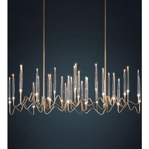 Nordic luxury dining room chandelier modern minimalist shop bar model room bedroom atmosphere villa living room chandelier LED