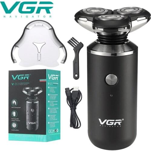 VGR Hot Sale Electric Shaver Razor Men Washable USB Rechargeable Shaving Beard Machine Waterproof With Triple Blade face razor