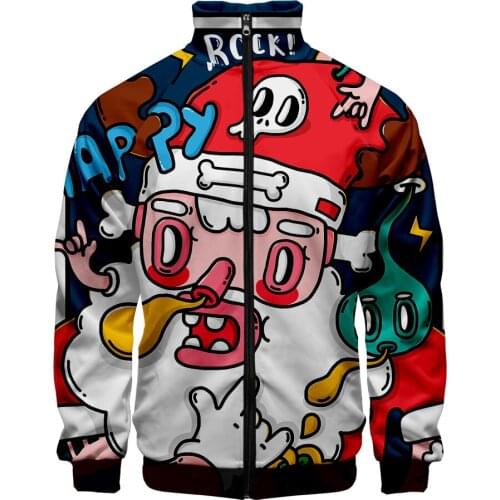 2020 New 3D Happy Merry Christmas Printed Zipper Jacket Men/Women Long Sleeve Jacket Fashion Streetwear Clothes