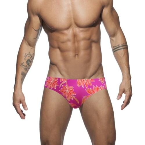 Printing Men Swimwear Shorts Push Pad Fashion Mens Swimsuit Quick Drying Mens Swim Briefs Low Waist Bathing Beach Wear Surf