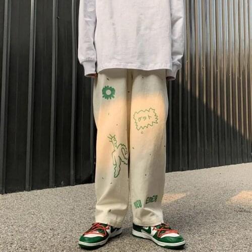 2021 New Straight casual pants men loose wide leg fashion spring work pants japanese street wear ruffian handsome versatile