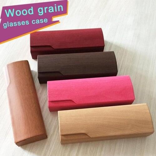 New Glasses Case High-grade Compression Wood Grain Spectacle Case Spectacle Square Handmade Sunglasses Box Customized Wholesale