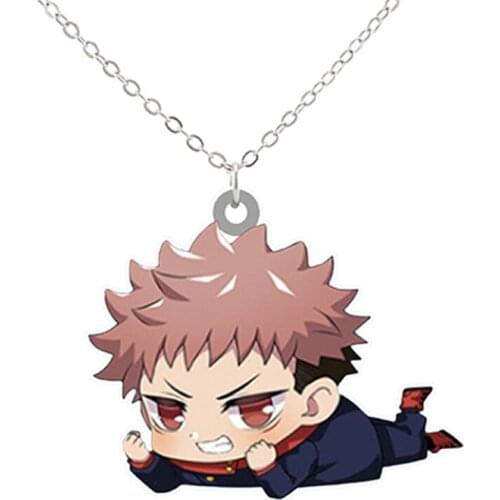 Jujutsu Kaisen Gojo Satoru Necklaces Yuji Itadori Megumi Fushiguro Nobara Kugisaki Resin Mini Pendant Choker Cosplay Props