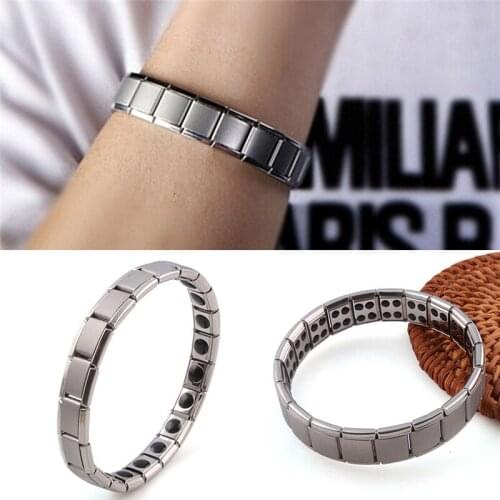 Couple Germanium Titanium Steel Elastic Bracelet Stretch Bracelet Bangle For Men Women Health Energy Ge Power Jewelry