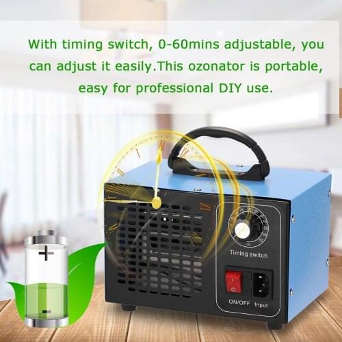 Portable Ozone Machine Generator 36g/h Air Filter Purifier with Timing Switch Ozonizer Ozonator for Home Car Formaldehyde