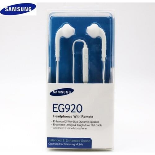 100% Original Samsung EO-EG920 Earphone In-ear With control Speaker Wired 3.5mm headsets With Mic 1.2m In-ear Sport Earphones