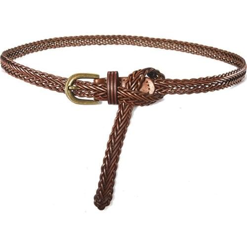 New Womens Braided Belt Fashion Elegant Luxury Strap Designer Pin Buckle Women Belt Weave Leather Waistband Dress Jeans Belt