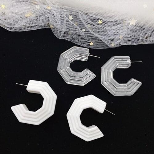 Resin stud earrings earrings irregular polygon contracted joker new fashion CE - 392
