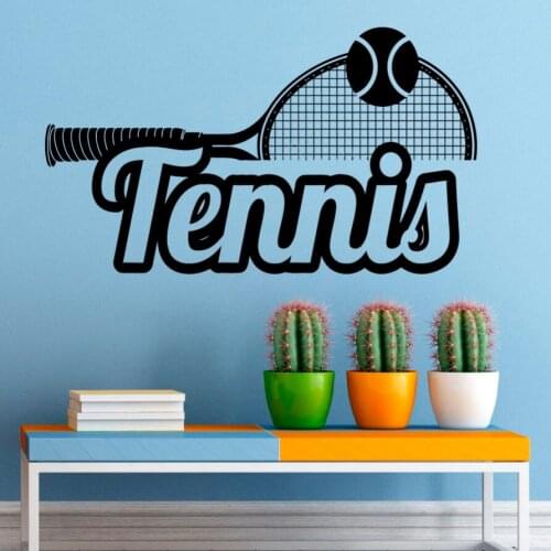Sports Wall Decals Tennis Logo Vinyl Wall Sticker Tennis Club Decoration Home Interior Wall Art Tennis Lover Wall Mural AY1142