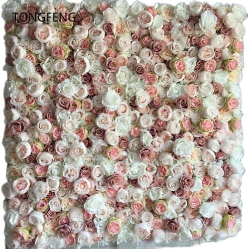 TONGFENG 24pcs/lot MIXCOLOR Wedding 3D flower wall flower runner wedding Artificial silk rose peony wedding backdrop decoration