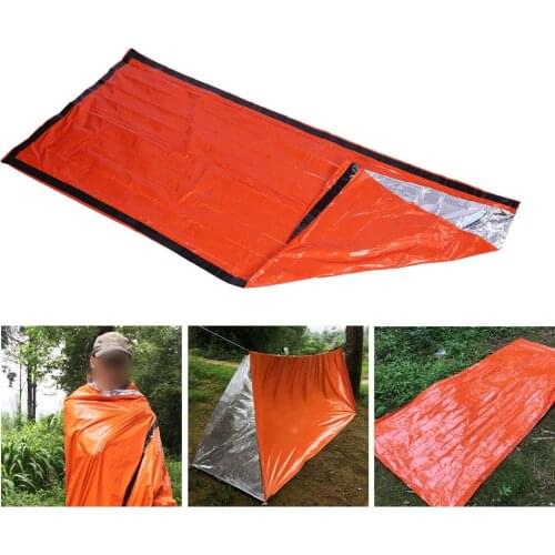 Outdoor Emergency Sleeping Bag Thermal Waterproof PE Aluminium Film Lightweight Portable First Aid Blanket Camping Survival Gear