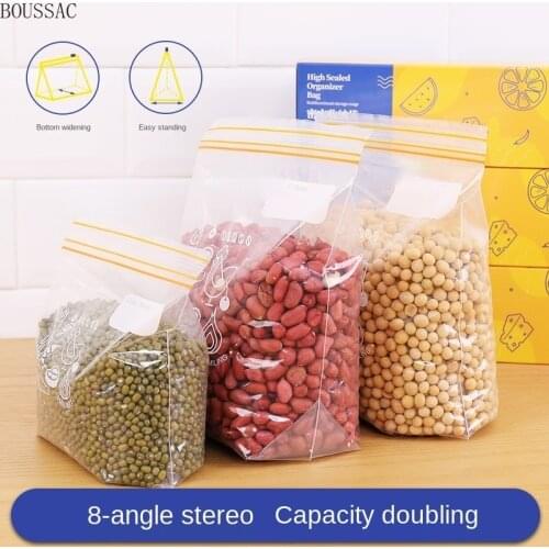Thickened sealed bag refrigerator self-sealing food preservation bag household split double-reinforced food sealed storage bag