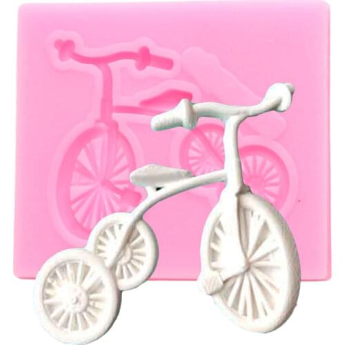 Bicycle Silicone Molds Cupcake Topper DIY Fondant Mold Cake Decorating Tools Candy Clay Resin Mould Chocolate Gumpaste Moulds