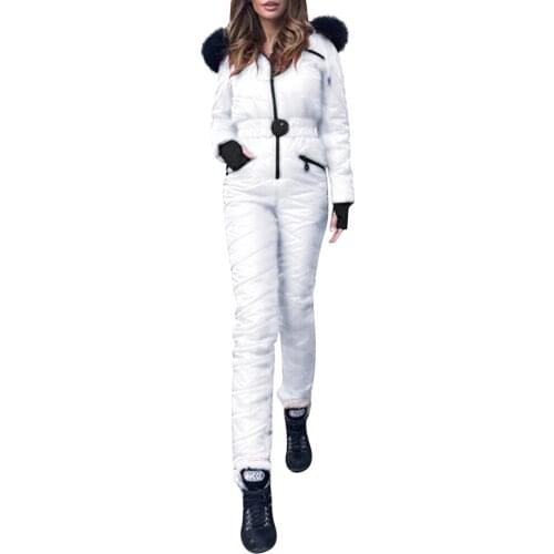 Women One Piece Ski Snow Suits Jumpsuit Breathable Snowboard Jacket Skiing Pant Hoodies Bodysuits Female Winter Outdoor Clothes