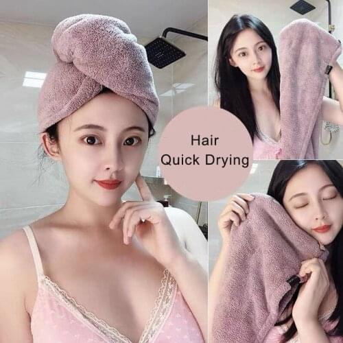 Women Quick Drying Hair Towel Microfiber Bath Spa Towel Women Lady Shower Caps Bathroom Accessories