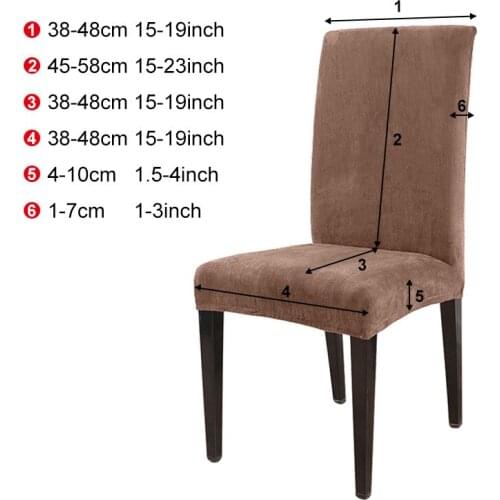 1/2/4/6PCS Removable Thick Plush Chair Cover Stretch Elastic Slipcovers Restaurant For Weddings Banquet Hotel Chair Covering