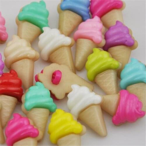 100 Pcs Ice cream Plastic Button For Sewing Accessories/Crafts PT17