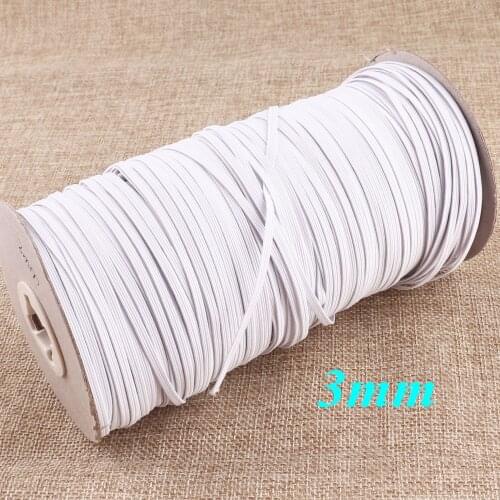 3mm White Nylon Flat Elastic Cord band ,Great for DIY ,Elastic Cord Stretch Elastic Rope Trim Bracelet(CR26 )