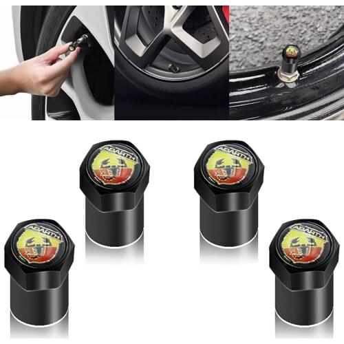 4pcs Wheel Tire Parts Valve Stem Caps Cover Wheel Tire Valve Cap For Fiat Punto Abarth 500 Stilo Ducato Palio Badge Car Styling
