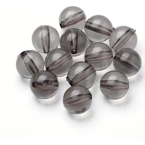 500g Transparent Acrylic Beads Round Black Color 8mm 18mm 20mm 22mm 24mm Spacers Bracelet Necklace DIY Jewelry Making Findings