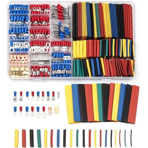 678 Pcs Spade Terminals Insulated Cable Connector Electrical Wire Assorted Crimp Butt Ring Fork Set Ring Lugs Terminal Kit
