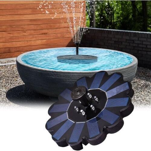 7V 1.4W Solar Fountain Flower-Shaped High Sensitivity Fountain Floating Solar Fountain Pool Pond Decoration Solar Panel Powered